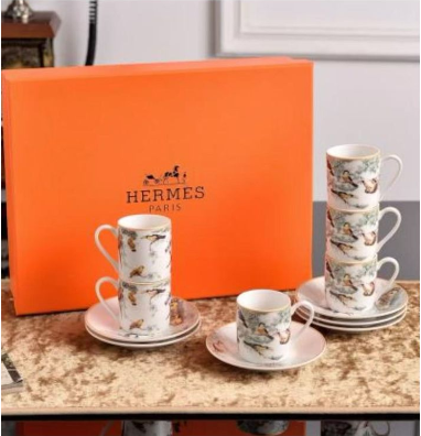 Hermes Turkish Coffee Carnets D Equateur Bird set of six - Hermes Turkish Coffee Cups | Aleppo Gift UAE